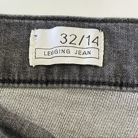 Gap 1969 Mid Rise Legging Jean Jegging Distressed Charcoal 32 / 14 - Picture 11 of 12